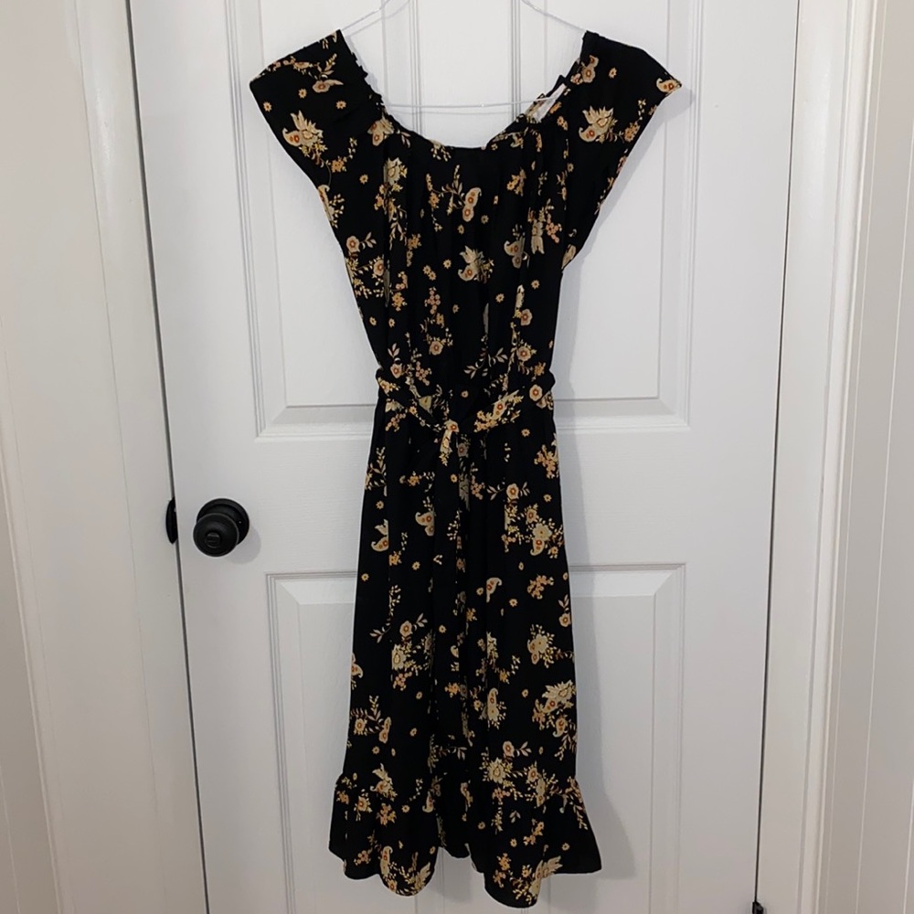 LC Floral Black & Yellow/Orange Dress